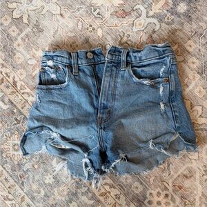 Abercrombie & Fitch Blue Distressed Jean Shorts
